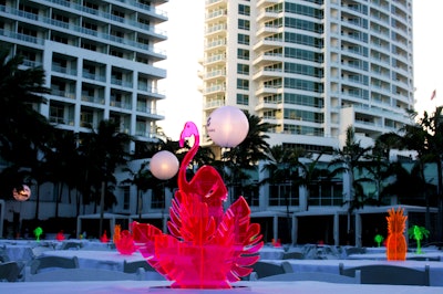 Acrylic Neon Flamingo Centerpiece