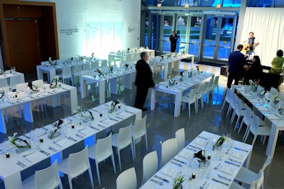 Flex Tables with White Belini Chairs