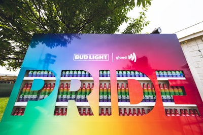 In 2019, Bud Light brought its traveling music festival staple to Governors Ball for the first time. On the second day, the beer brand celebrated its long-standing partnership with GLAAD and the beginning of Pride month by decking out the dive bar activation in gay and transgender pride flags. Emerging LGBTQ artists performed on the branded stage. Engine Shop produced the activation. The activation also featured a Pride wall with cutout letters that showcased Bud Light’s limited-edition bottles, which were sold onsite. $1 of every Pride case sold went to GLAAD. See more: Governors Ball 2019: 29 Instagrammable Ideas From Festival Organizers and Sponsors