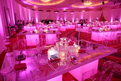 Ice Royal Centerpiece pink room mirror table