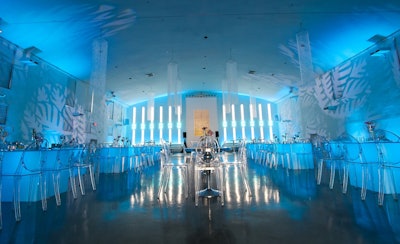 Lighted Royal Tables with Ghost Chairs at The Temple House