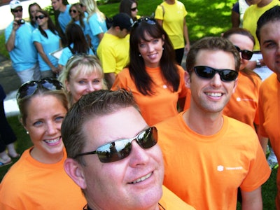 Orange Team Selfie In Park