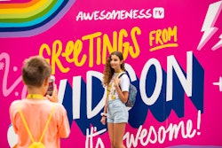 In 2019, VidCon drew some 75,000 attendees to the Anaheim Convention Center. Outside the venue, AwesomenessTV worked with Mirrored Media to create a colorful photo op. See more on last year's event: How VidCon Attracts 'the Most Media-Savvy Audience in the World'