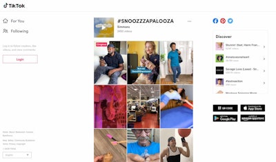 Mattress brand Simmons recently hosted #Snoozzzapalooza, a six-day hashtag challenge on TikTok.