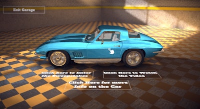 The 3D virtual auto show showcases “The Lost Corvettes”—a collection of 36 Corvettes from 1953 to 1989 that are often referred to as the Peter Max Collection.