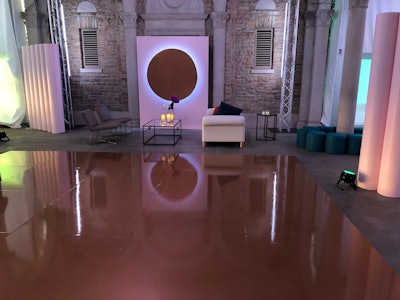 ...as well as a custom gold dance floor.