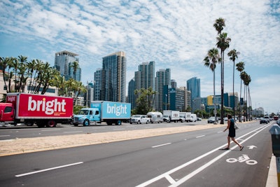 The San Diego rally also included an Empty Truck Caravan, which featured the trucks and trailers of local event companies that would normally be packed with equipment and staffers.