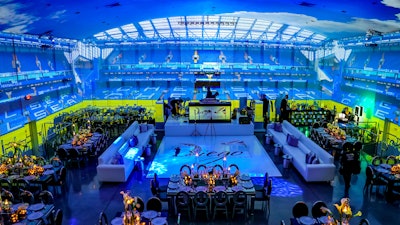 Golf and soccer sport themed Mitzvah with projection mapping
