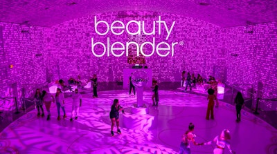 Beauty Blender sxperiential roller skating disco product launch with projection mapping.