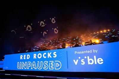 Branding appeared on the front of the stage during the concert series.