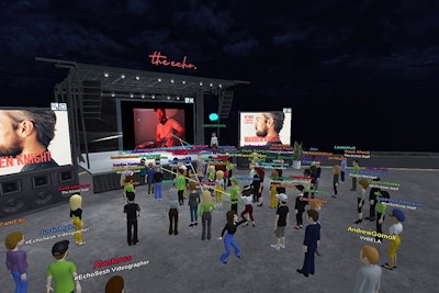 Attendees from around the world enjoying a live virtual performance