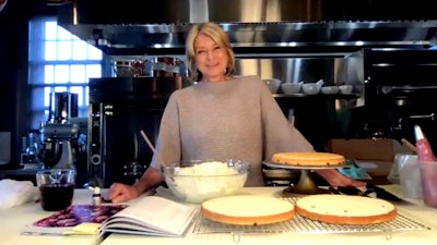During 'Goldbelly presents Cook from the Book with Martha Stewart,' attendees learned how to decorate Stewart's berry layer cake from her new cookbook, Martha Stewart’s Cake Perfection.