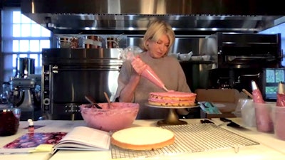 Virtual attendees were instructed to prepare the cake and buttercream recipes ahead of time, and then follow along with Martha Stewart during the virtual class to finish decorating the cake.