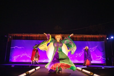 Toward the end of the drive-through, cars paused to watch a live performance of “I Put a Spell on You,” inspired by the beloved scene from Hocus Pocus.