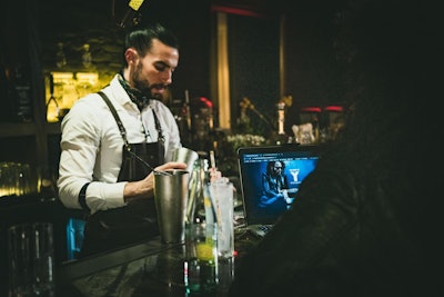 Another section of the event featured bartender Jeremy Le Blanche streaming live from Thyme Bar in New York. The well-known mixologist answered questions from guests in the chat and guided them through the process of mixing the cocktail ingredients that had been mailed out. Ivanoff said the bar was one of the most popular areas of the event, noting, “This was the realization of how key interactivity is to the socialization piece of any event—we all miss going to bars and interacting with the bartender and fellow patrons.'