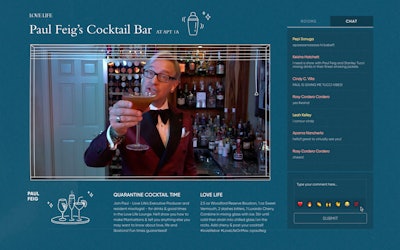 At HBO Max’s Love Life series premiere, producer Paul Feig stole the show with a virtual bar demonstration showcasing how to mix the event’s signature Manhattan cocktail.