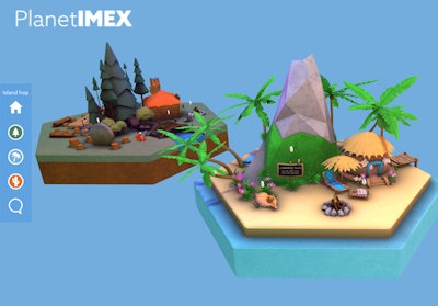 In place of its in-person event—a conference for the global event industry that had been scheduled to take place in Frankfurt this week—IMEX Group launched PlanetIMEX in May, which featured an eye-catching virtual world made up of series of 3D 'islands' built by Storyscape 3D.