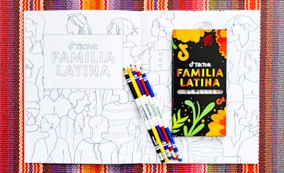 The box also contained a custom-designed coloring book with a branded pencil case.