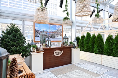 Wellness brand Nature’s Way served up warm, fizzy Sambucus Elderberry drinks and supplements. The luscious evergreens, woodsy pinecones, and Winterland lanterns added a special touch to the classic winter theme. See more: See Inside PopSugar’s Whimsical Sugar Chalet