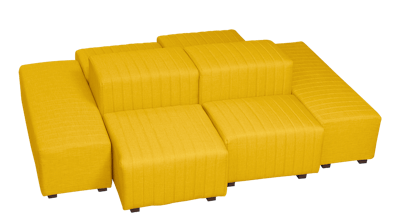 CORT Events’ channel-stitch modular ottoman system works with the company’s Beverly Bench ottomans to create large, standalone seating configurations. Pricing is available upon request; available nationwide.