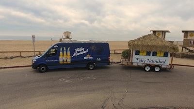 Corona Beer’s Holiday Palm Tree Delivery in Corona Del Mar, Calif.