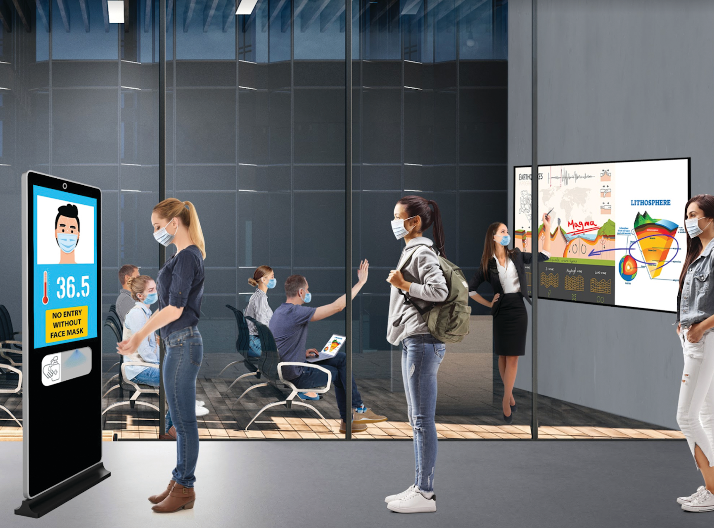 LG Business Solutions’ new wellness kiosks aim to limit unnecessary interaction between attendees and staff.