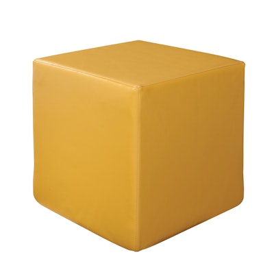 This indoor-outdoor bright-yellow vinyl ottoman cube from CORT Events, available nationwide, easily adds a touch of sunshine. Pricing is available upon request.