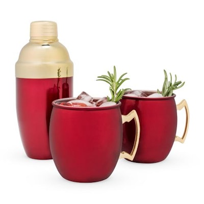 Red and Gold Mule Mug + Cocktail Shaker Set $69.99