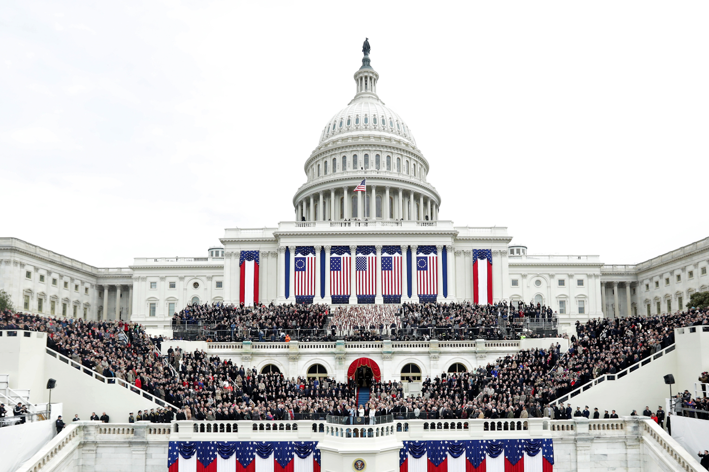 The 58th presidential inauguration took place on the steps of the U.S. Capitol in 2017, when Donald Trump was sworn in as president. This year, event planner Andrew Roby says he would keep that ceremony on the Capitol steps, but significantly reduce the number of guests in attendance.