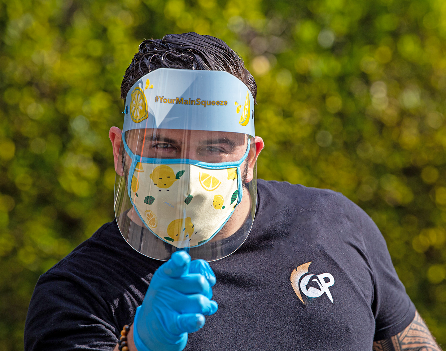 The team used branded PPE to keep staffers safe without sacrificing the activation's bright and colorful theme.