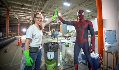 Earth Angel has worked on over 50 film and TV sets, including those for Avengers: Infinity War, Black Panther, The Marvelous Mrs. Maisel, and Madam Secretary. On set, the team wears biodegradable gloves, an eco-friendly alternative to the typical latex gloves.