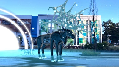 VMF Winter Arts, which runs from Feb. 12-28, uses augmented reality to turn public spaces in Vancouver into an open-air art gallery. Twenty-four pieces, including Casey Koyczan's ''Caribou 3020' (pictured), can be found in 17 locations around the city.
