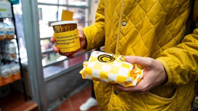 Customers who were also Bumble users received the classic New York pairing: a bacon, egg and cheese sandwich and hot coffee.