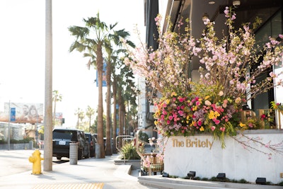 The much-anticipated Pendry West Hollywood opens on April 2—and to celebrate, the hotel teamed up with florist Eric Buterbaugh to create seven oversized live floral art installations. Unveiled at various locations along the Sunset Strip on March 27, the spring-inspired installations are called “A New Season on Sunset. Love, Pendry”; they’re intended to be a surprise gift to Los Angeles after a difficult year. The 149-room hotel features eateries from celebrity chef Wolfgang Puck, plus a rooftop pool and bar, a 25-seat screening room, a multipurpose entertainment venue that holds 120, a ballroom for 180 and more.