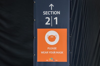 Fans are required to wear masks while on site.