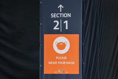 Fans are required to wear masks while on site.