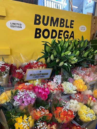 “Bodegas are such an iconic part of NYC’s cultural landscape. It was the perfect place for Bumble to create an integrated experience that’s familiar to locals and provides them with a sense of joy and connection within their communities during this time of social distancing,” explained Georgia Mavrookas, VP of community marketing for Bumble.