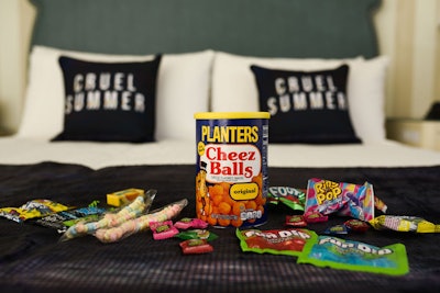 On the menu were elevated versions of '90s favorites like Hot Pockets and Whatta Burgers. Guests also received in-room welcome bags packed with classic snacks and Capri Suns.