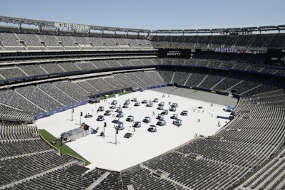 On the field, the families were each designated a “pod” with a picnic table and umbrella where they enjoyed lunch.