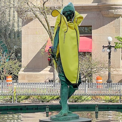 'The Source' statue and fountain is located in Rice Park in St. Paul, Minn.