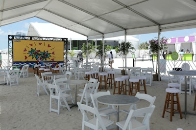 Romero Britto contributed canvas murals, which doubled as seating area decor and photo backdrops for guests at the Grand Tasting.