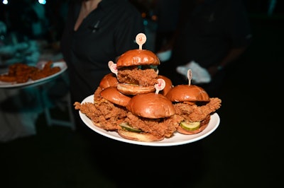 Popeyes chicken sandwiches were the featured late-night munchies at the 20th Anniversary Celebration.