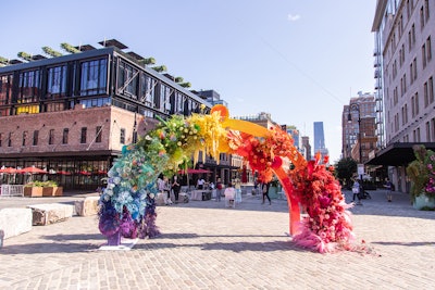 Aerie’s floral rainbow installation celebrated Pride Month and was designed by East Olivia.
