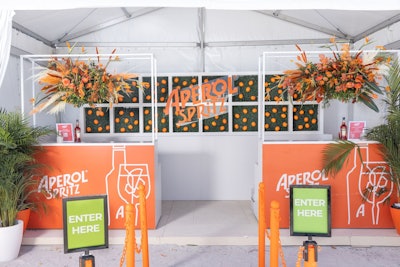Aperol served Aperol Spritz cocktails at the Grand Tasting Tent all weekend, in a fun, summery area designed and produced by Rose Gold Collective.