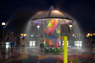 At the Bonnaroo Music & Arts Festival in 2013, a 20-foot lighted fountain—known informally as the 'mushroom'—provided a cool break from the heat of the day. See more: How Bonnaroo Engaged 80,000 Attendees at This Year's Festival