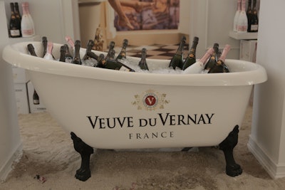 Veuve du Vernay chilled its bubbly in a branded, full-size ice bath under the Grand Tasting tents.