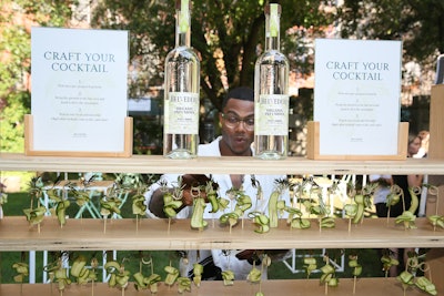Each greenhouse was inspired by one of the three Belvedere Organic Infusions flavors (Lemon & Basil, Pear & Ginger and Blackberry & Lemongrass) and incorporated sustainability. Guests are able explore each structure and grab fresh fruits and herbs to incorporate into their custom cocktails.