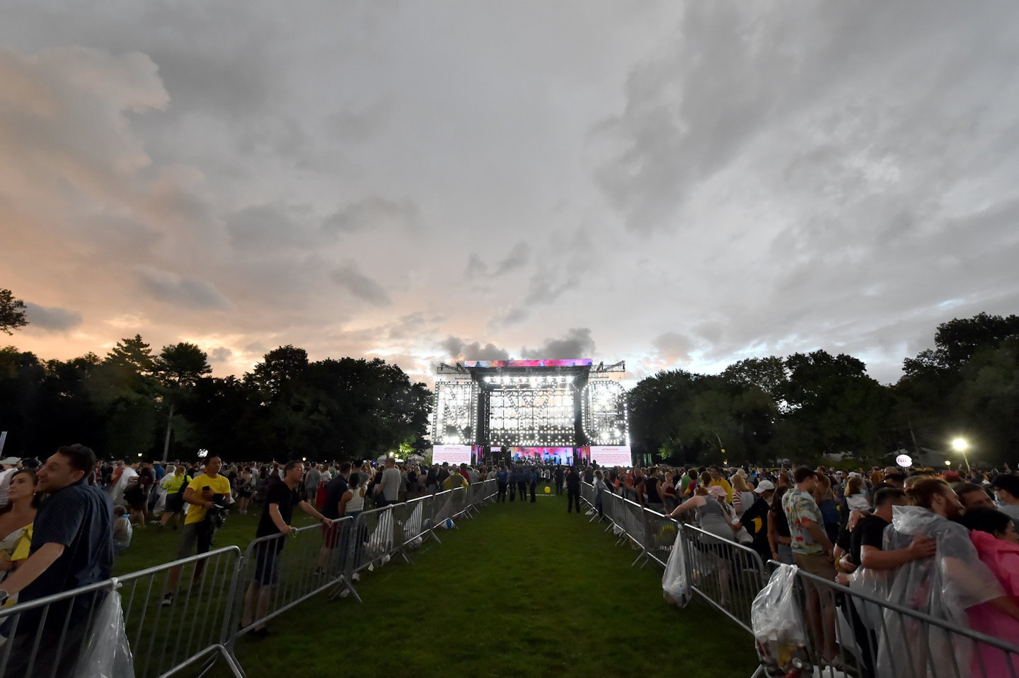 Concertgoers were given ponchos upon entry.