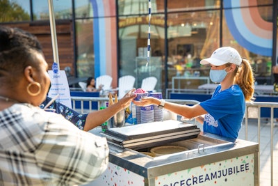 Ice Cream Jubilee was on hand, serving up its signature scoops topped with pieces of Girl Scout cookies.