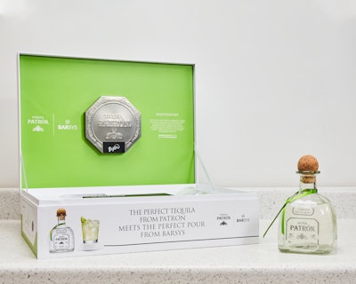 Back in August 2020, Patrón introduced its Margarita Smart Coaster by Barsys to help teach at-home hosts how to make tequila-based cocktails. The limited-edition kit included the Barsys “smart coaster,” two branded rocks glasses, a custom tajín salt rimmer, lime squeezer and shaker.